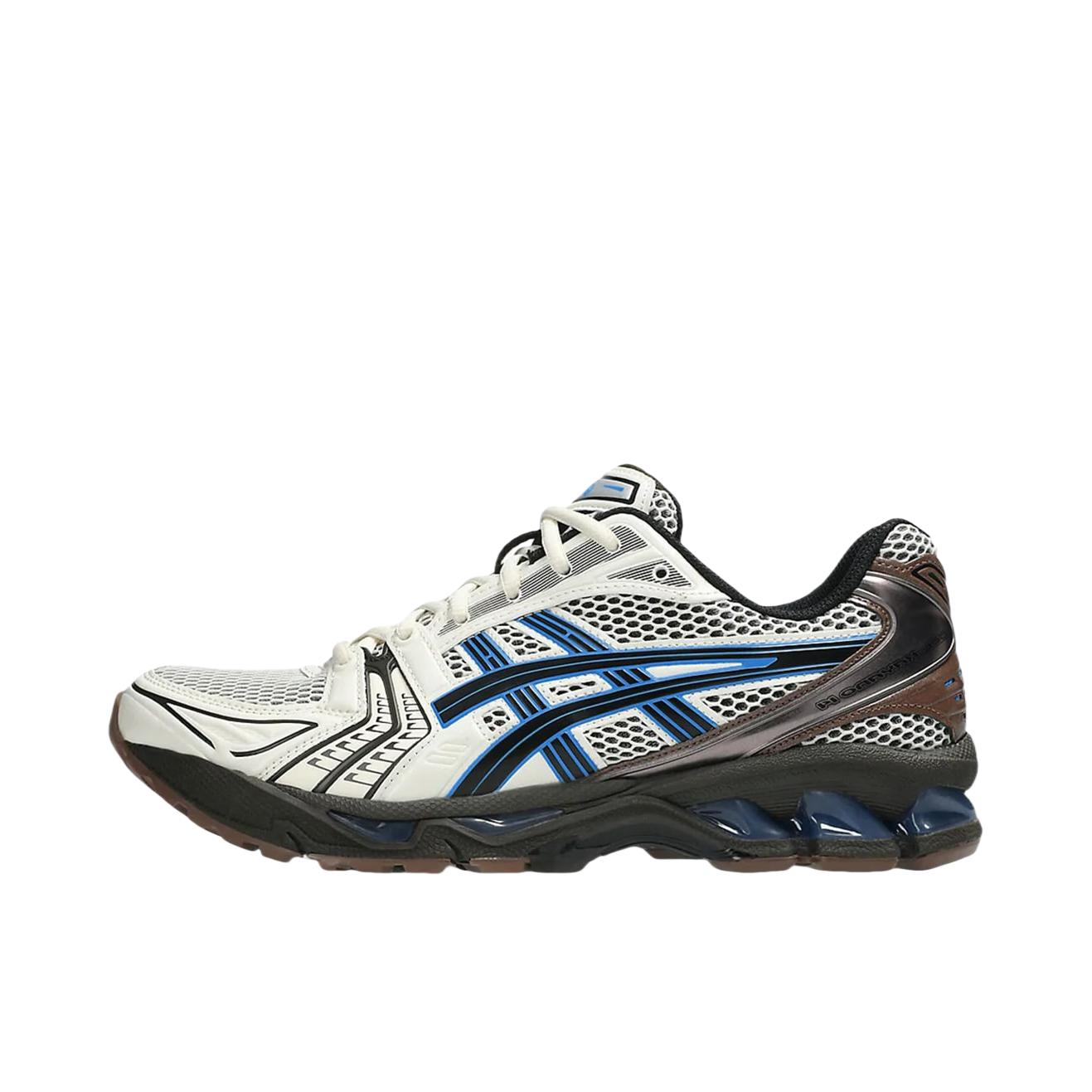推荐商品：Asics/亚瑟士 Gel-Kayano 14 跑鞋 舒适减震防滑耐磨网面百搭复古慢跑 奶油/蓝色