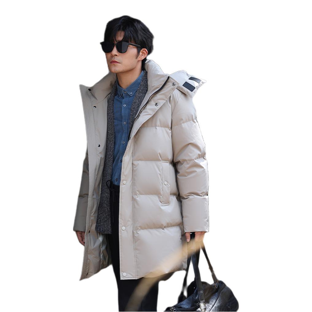 推荐商品：羽物出品 保暖亲肤防风加厚中长款羽绒服 1928N 海鸥灰