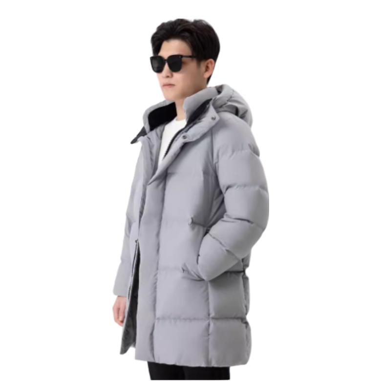 推荐商品：羽物出品 亲肤中长款白鹅绒加厚保暖羽绒服 23M070 中灰