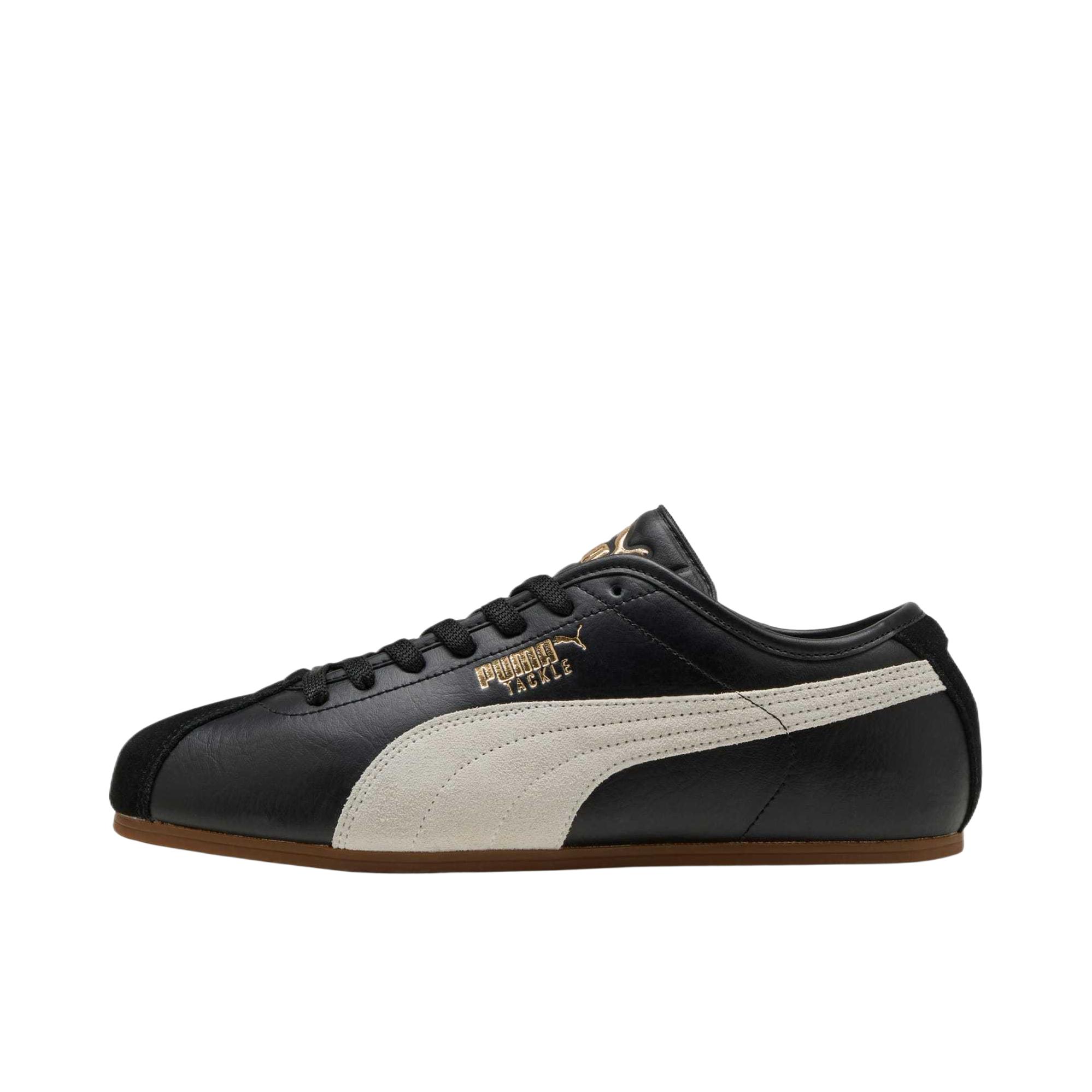 推荐商品：【张凌赫同款】 Puma/彪马 Tackle 运动休闲鞋 舒适简约复古百搭减震圆头薄底包裹性贴合 黑色/金色