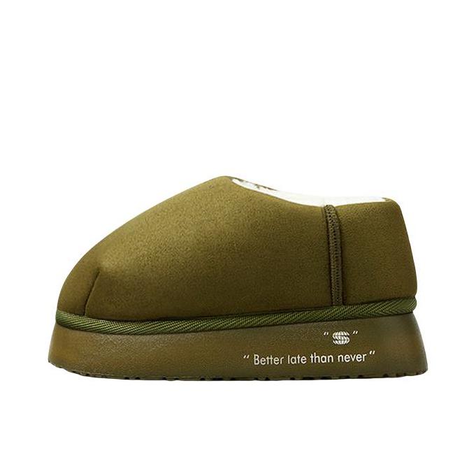 推荐商品：chikoku 牛角包 雪地靴 厚底居家加厚 女款/绿色