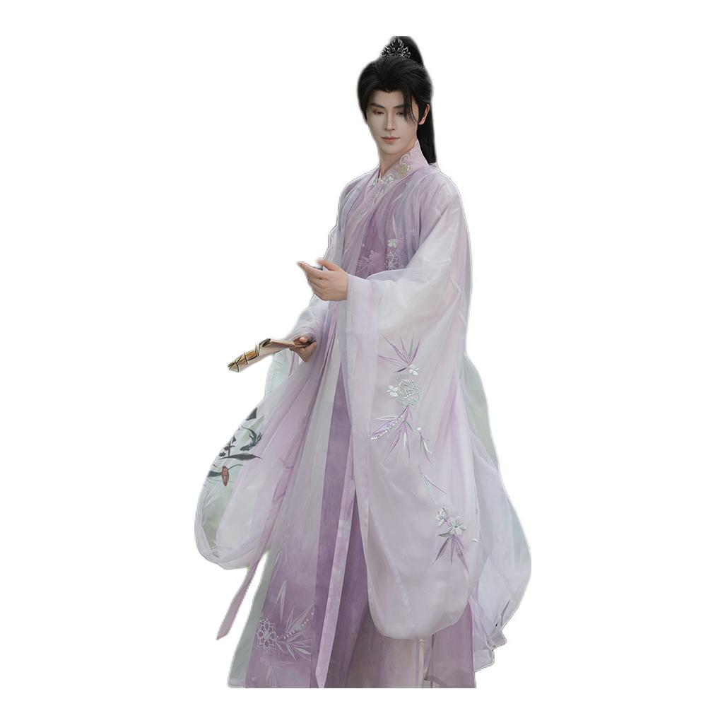 推荐商品：孤鲤 大袖刺绣长袖汉服 007 灰