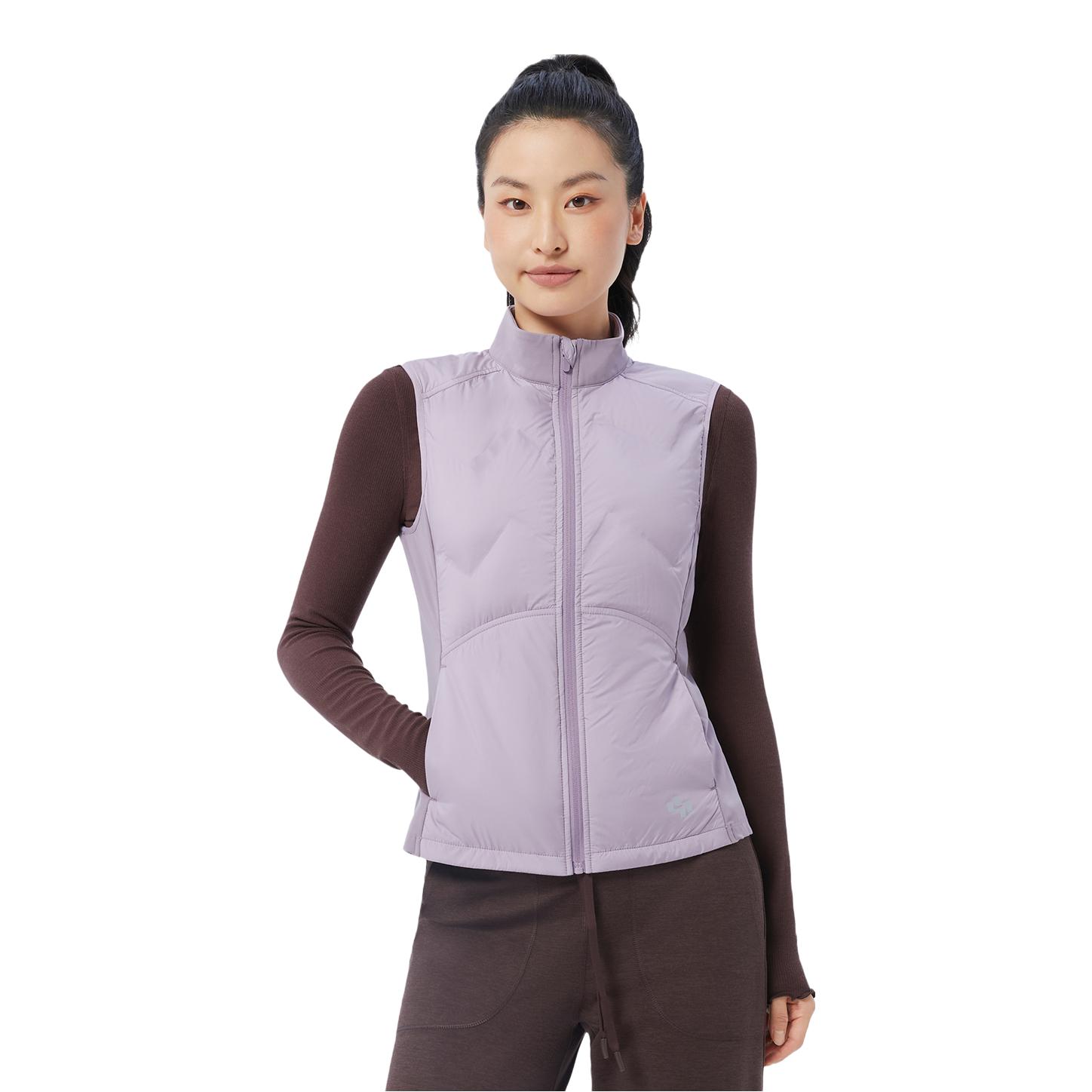 推荐商品：Lulla by Sea 保暖羽绒夹棉拼接马甲 女装 W2527 潮汐紫