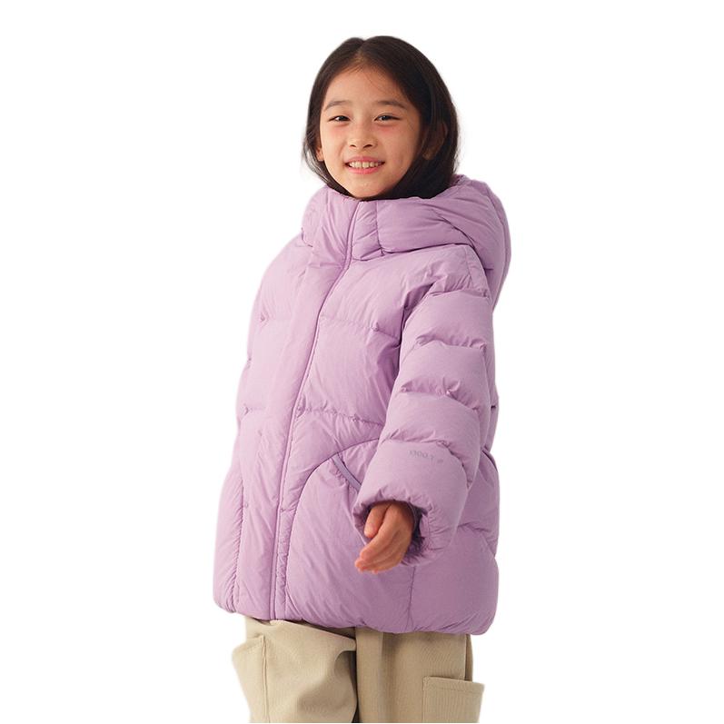 推荐商品：幼岚童装 防风保暖红嘴雁绒连帽羽绒服 中大童 C40G4022A 罗兰紫