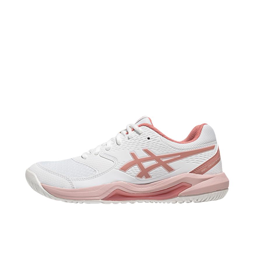 推荐商品：Asics/亚瑟士 Gel-Dedicate 8 合成革 稳定支撑 网面透气 减震耐磨 网球鞋 羽白色/粉色