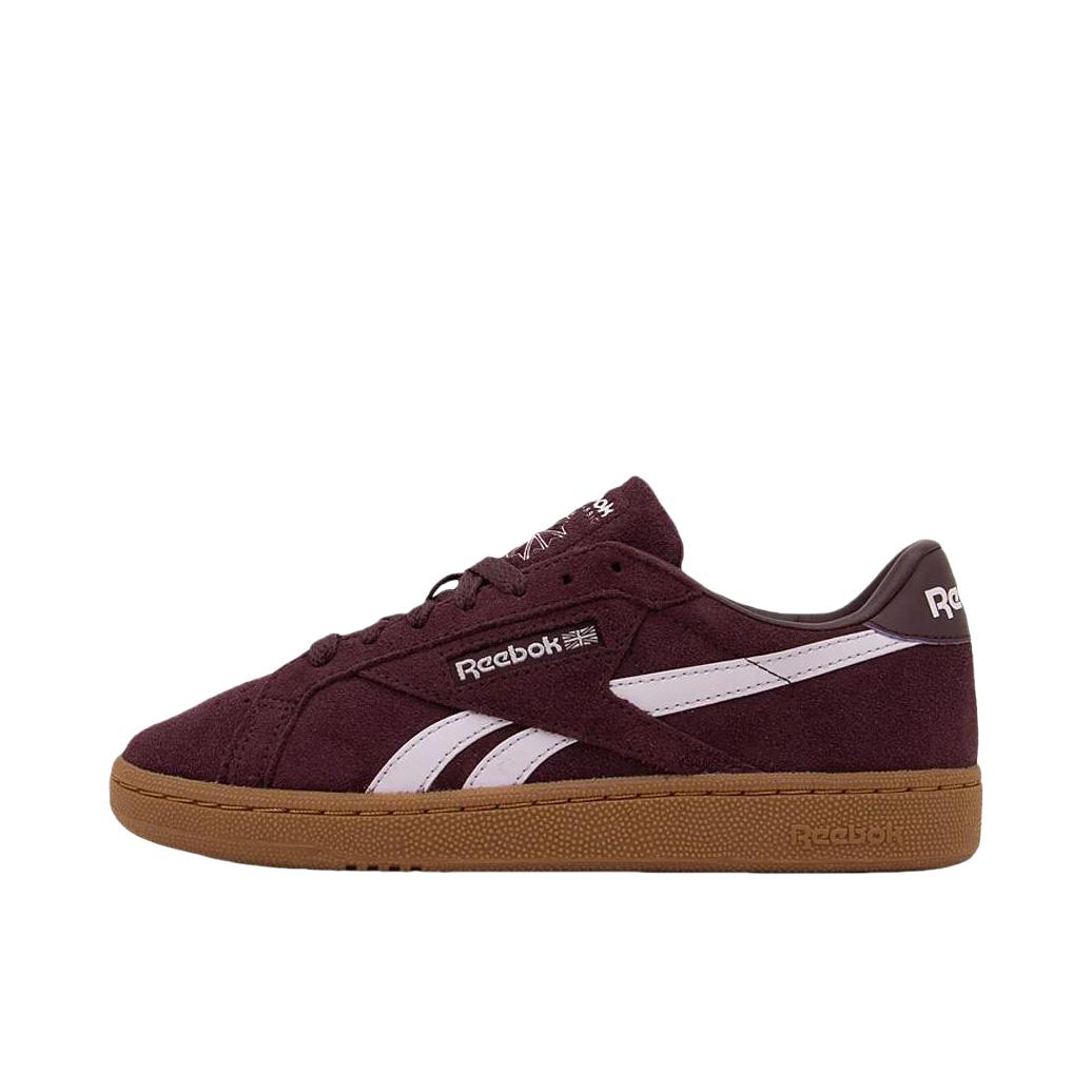 推荐商品：Reebok/锐步 CLUB C GROUNDS UK 复古 耐磨防滑 牛剖层革 德训鞋 板鞋 女款/酒红色