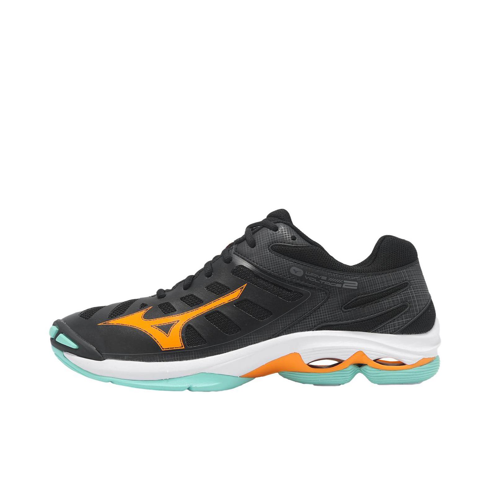 推荐商品：Mizuno/美津浓 WAVE VOLTAGE 2 排球鞋 轻量 缓震 防滑 透气 室内外 黑色/黄色