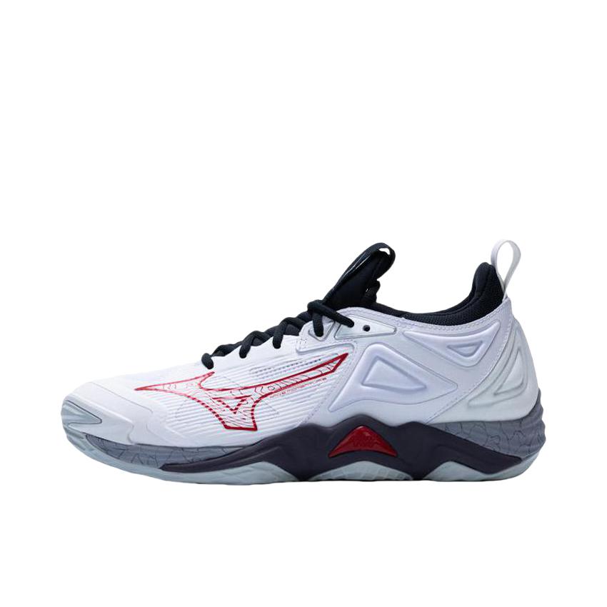 推荐商品：Mizuno/美津浓 Wave Momentum 3 轻便舒适 防滑缓震 排球鞋 白色/红色/黑色 