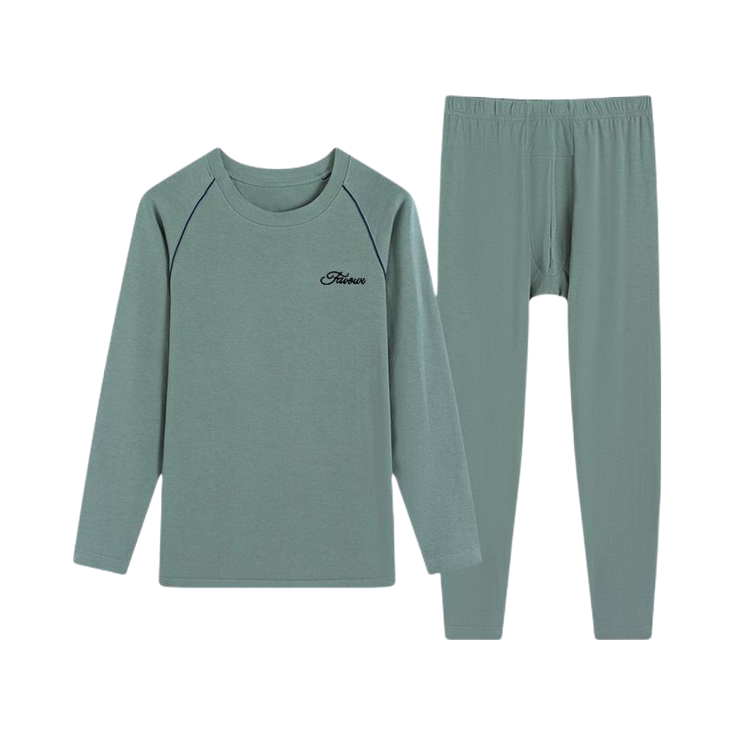 推荐商品：贴身领域 薄款圆领长袖长裤保暖内衣 TSLYM72FA 石绿