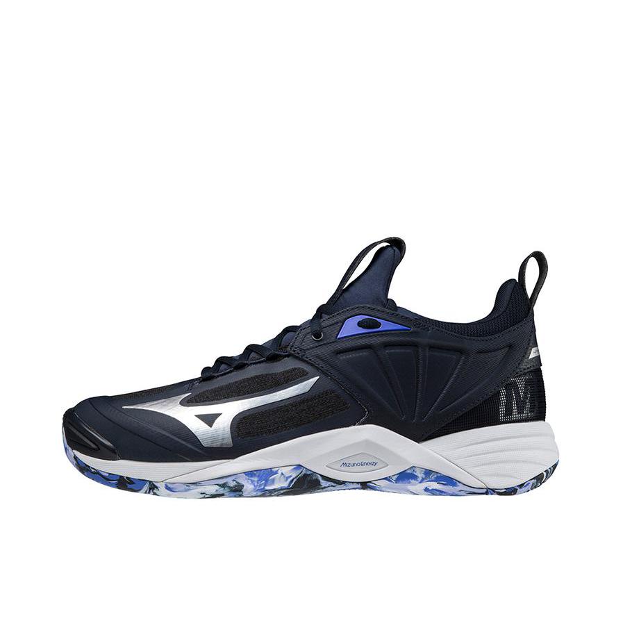 推荐商品：Mizuno/美津浓 Wave Momentum 2 耐磨 防滑 透气 圆头 排球鞋 蓝色