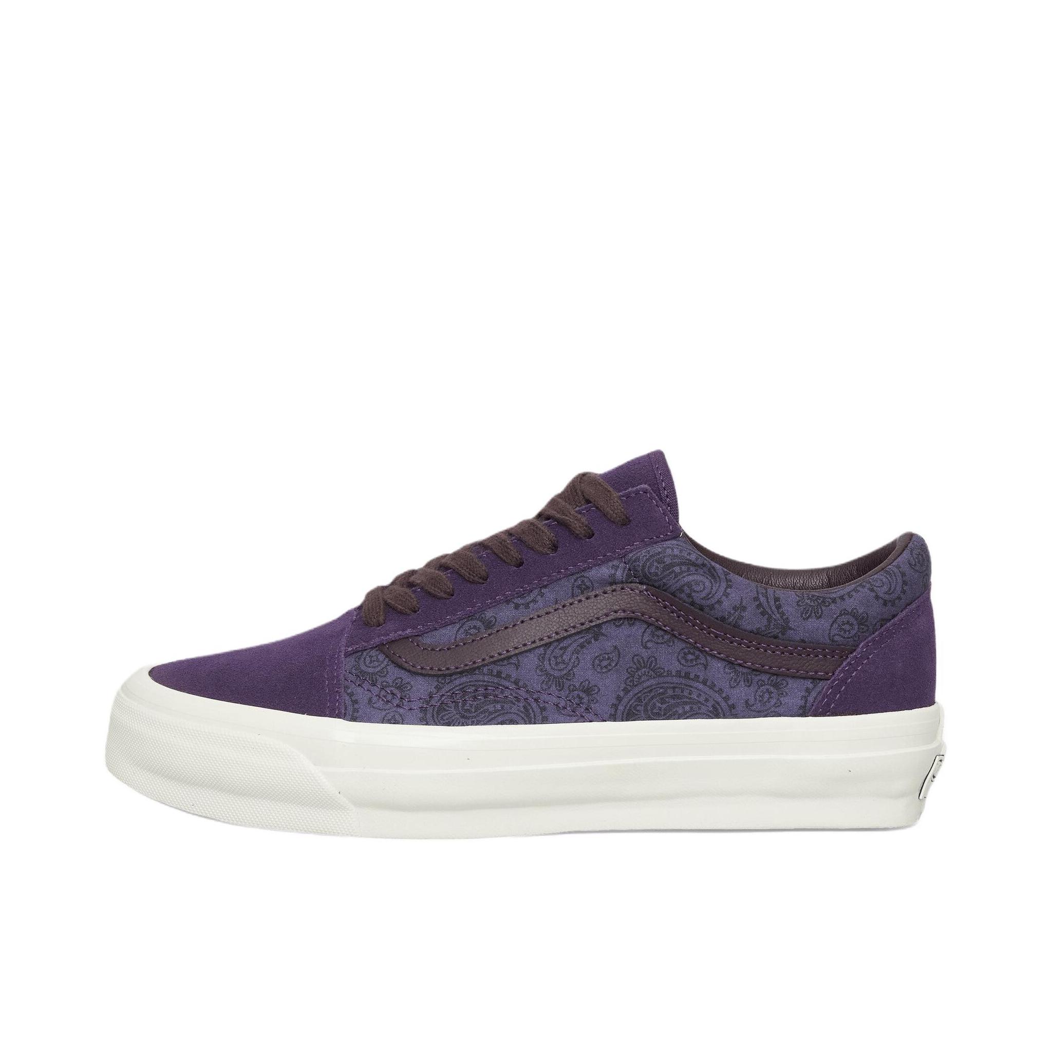 推荐商品：Vans/范斯 Old Skool 滑板鞋 板鞋 轻便防滑复古舒适经典 深紫色/奶白色