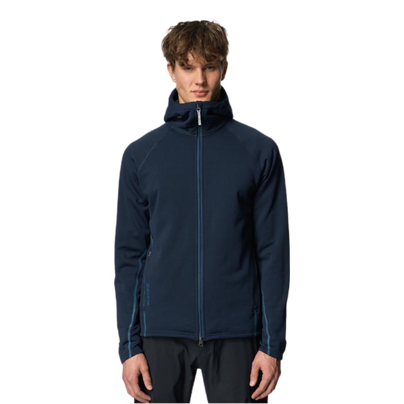 推荐商品：Houdini/胡丁尼 魔术大师保暖开衫连帽抓绒衣 830019 幻象蓝