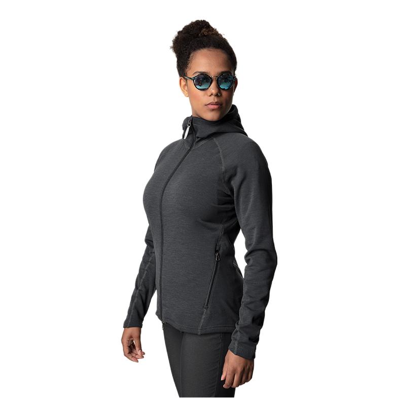 推荐商品：Houdini/胡丁尼 Outright保暖直率连帽抓绒衣 女装 15810129664910 岩黑