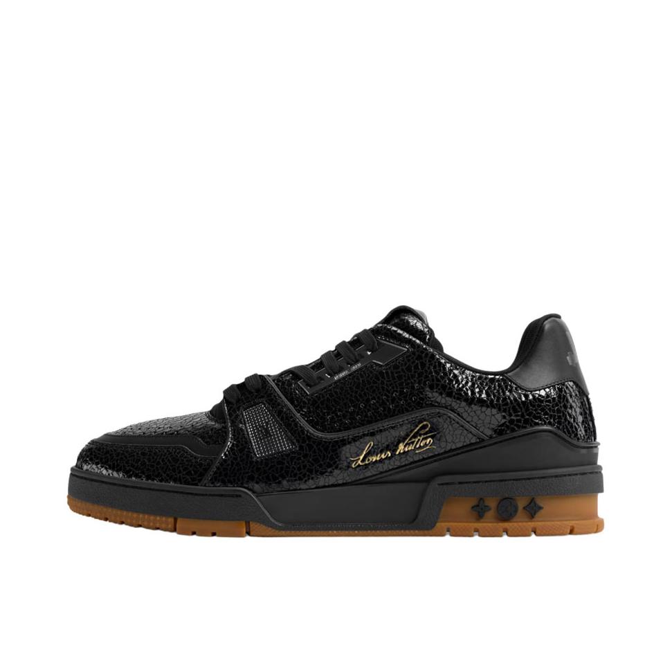 推荐商品：Louis Vuitton Trainer系列 时尚 牛皮 圆头 防滑 轻便 板鞋 墨黑色/棕色