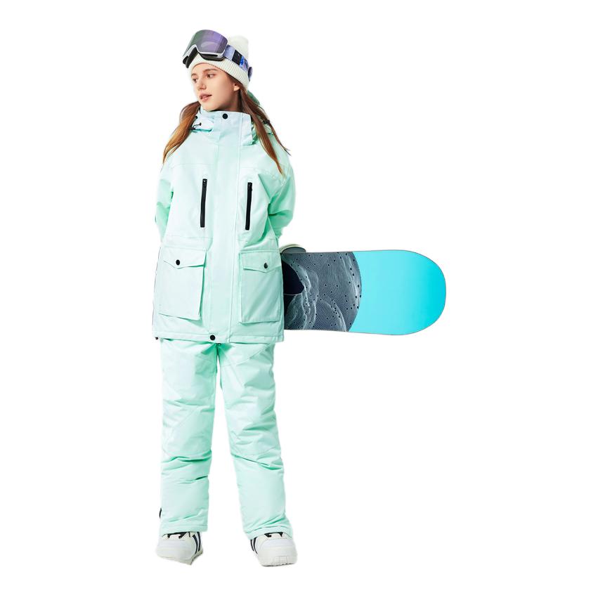 推荐商品：RIVIYELE/锐岩 防风防水保暖加厚运动套装 24-176CSTZ 薄荷绿