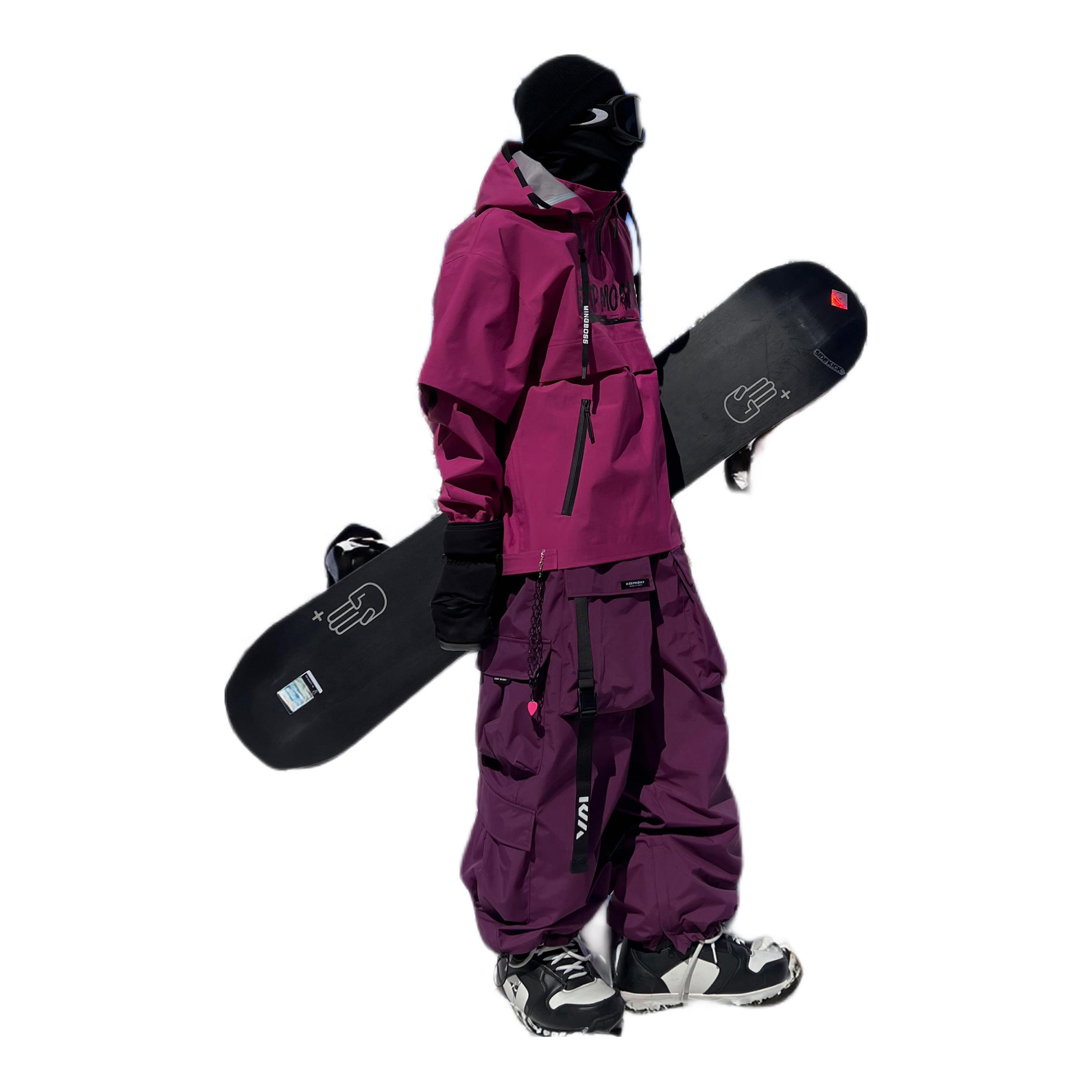 推荐商品：KeepMoney 防水加厚保暖防风透气耐磨运动套装 KM008 紫罗兰