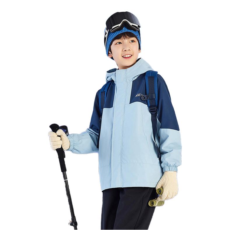 推荐商品：361°/361度童装 保暖三合一拉链连帽休闲套装 中大童 N32542602 蒙雾蓝
