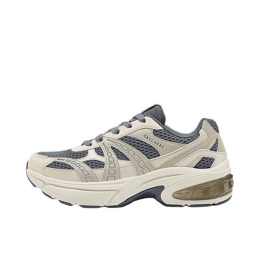 推荐商品：Skechers/斯凯奇  月影鞋  老爹鞋  厚底增高防滑耐磨轻质软底软弹缓震百搭复古秋冬  自然色/灰色