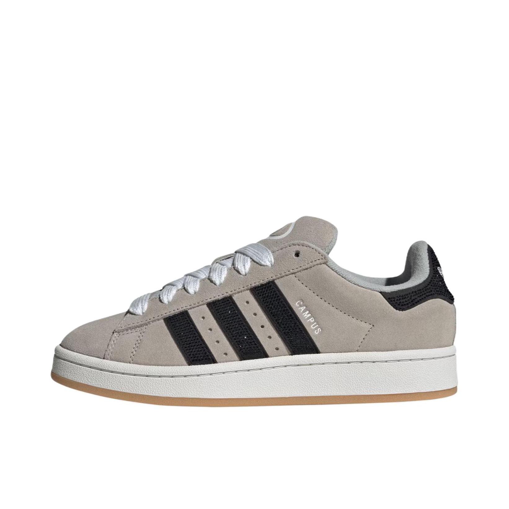 推荐商品：adidas Originals Campus 00s 板鞋 面包鞋 复古缓震透气轻便薄底贴合耐穿圆头包裹性平跟支撑 灰黑色