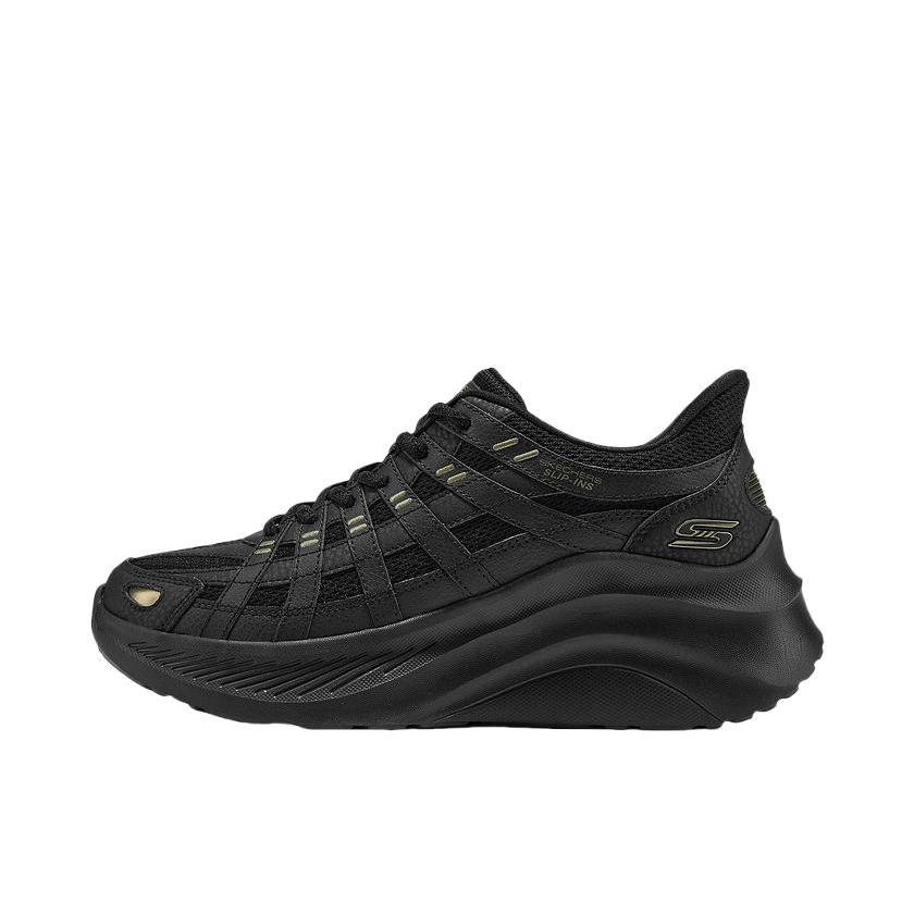 推荐商品：Skechers/斯凯奇 Bob's SPORT 小白鞋 运动休闲鞋 舒适百搭简约透气增高厚底秋冬轻便减震慢跑闪穿回弹 女款/全黑色