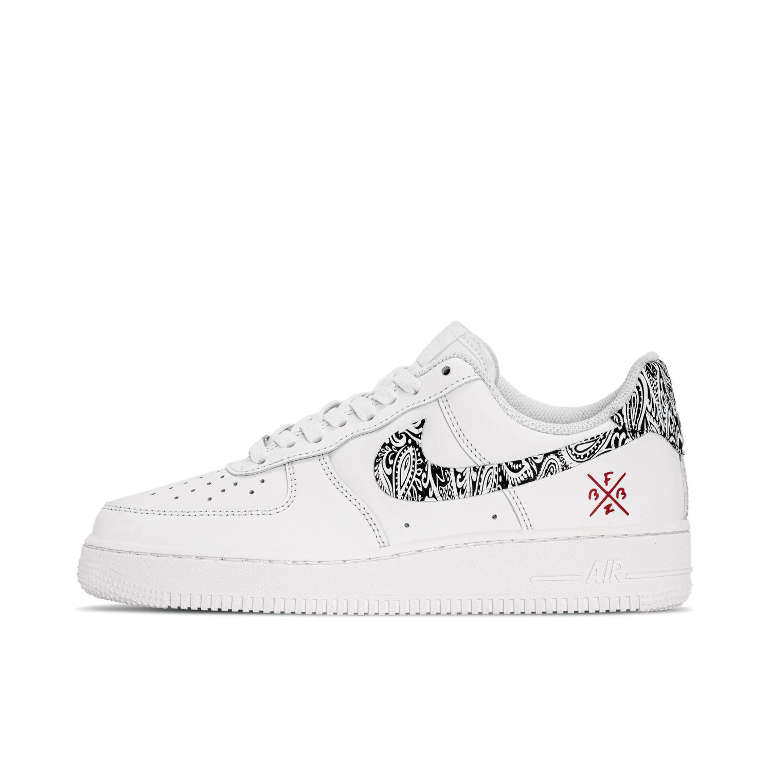 推荐商品：【定制款】 Nike Air Force 1 板鞋 防滑减震耐磨低帮增高 腰果花/白色