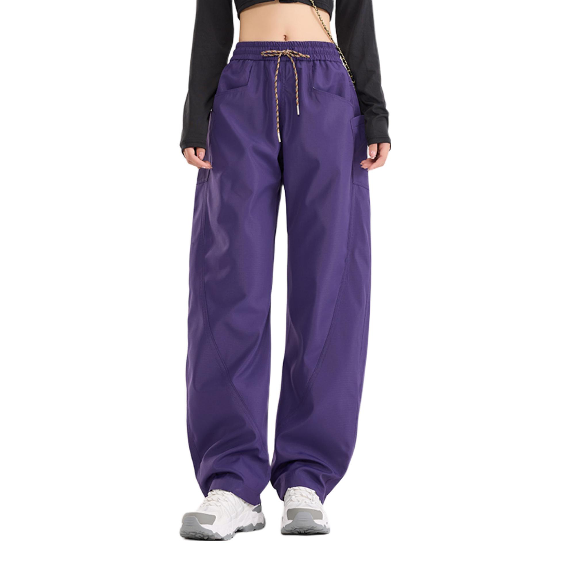 推荐商品：MOANDI/摩安迪 纯色梭织中弹直筒冲锋裤 719 紫