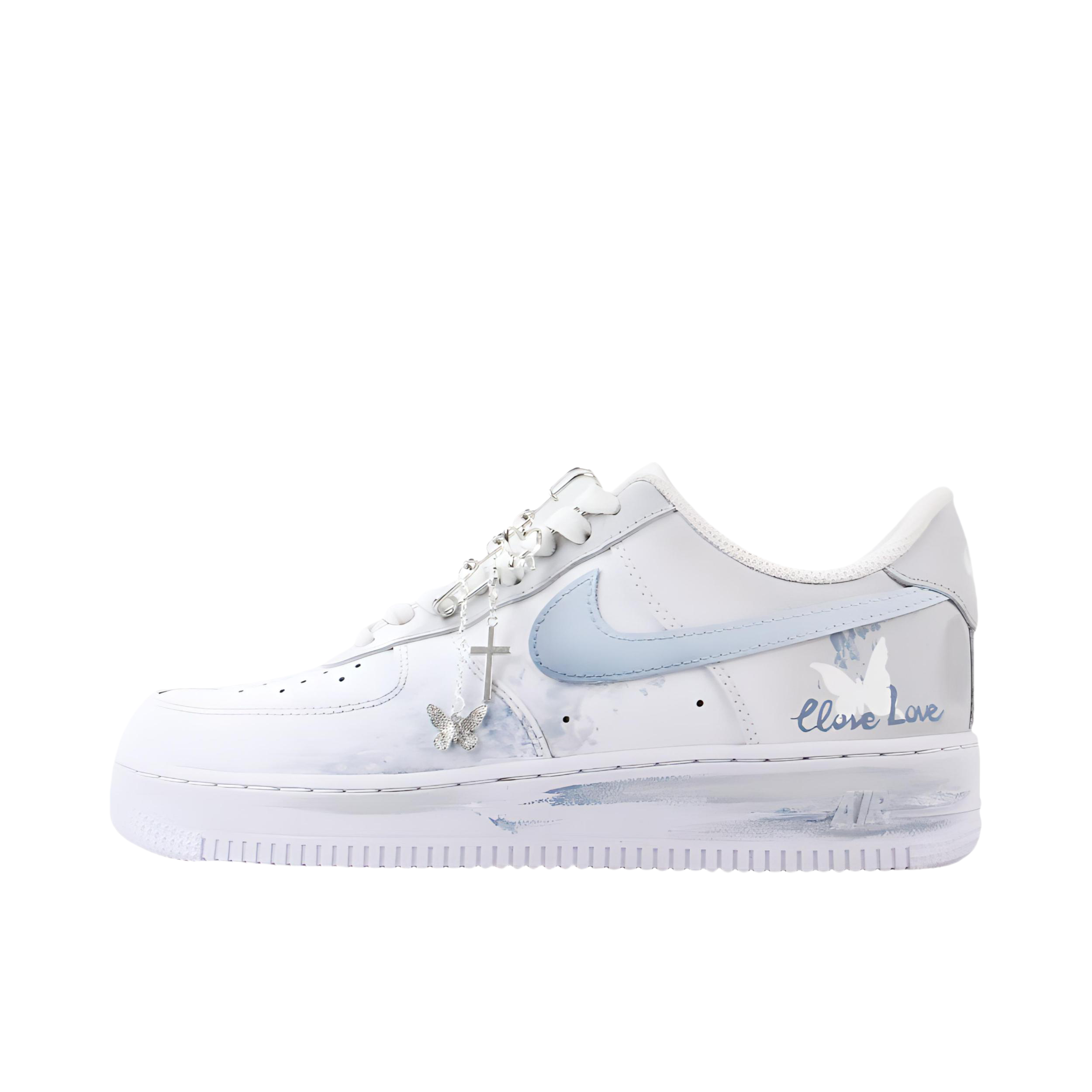 推荐商品：【定制款】 Nike Air Force 1 板鞋 防滑减震耐磨低帮增高 蝴蝶梦境