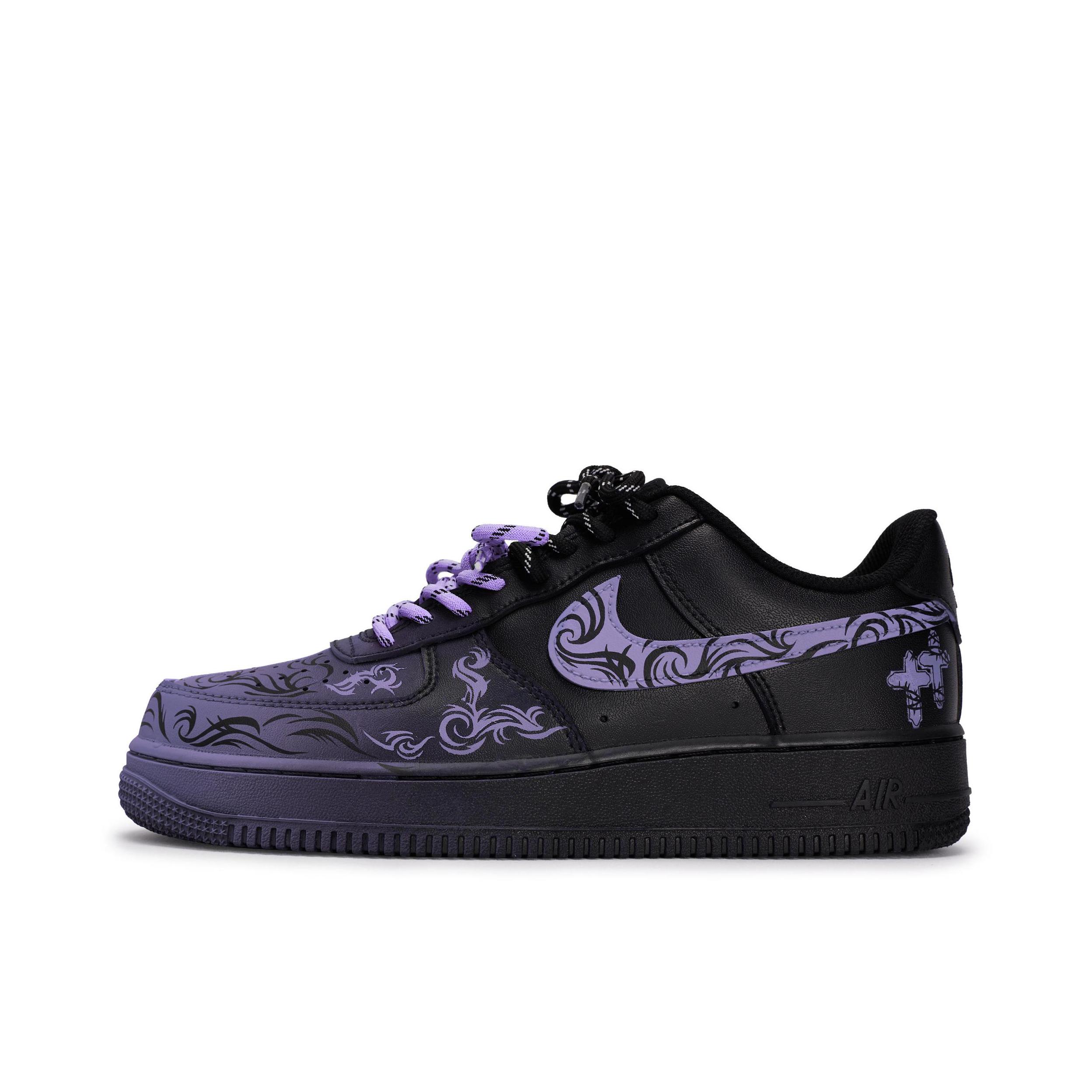 推荐商品：【定制款】 Nike Air Force 1 板鞋 防滑减震耐磨低帮增高 披荆斩棘/淡紫色