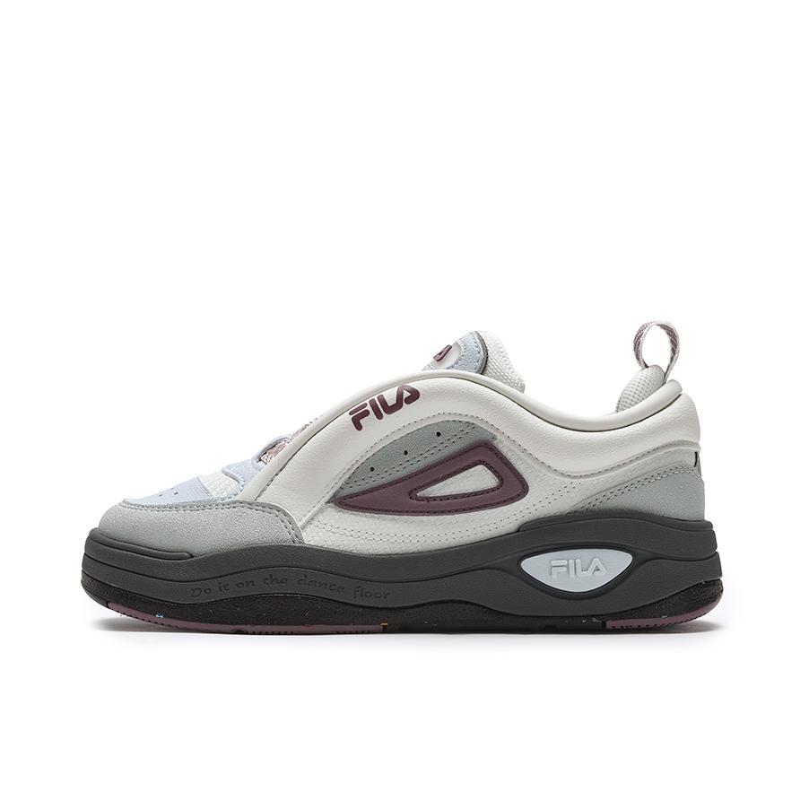 推荐商品：FILA/斐乐 MIX 2 板鞋 合成革织物防滑耐磨舒适增高复古轻便 女款/雾霾灰/雪银色