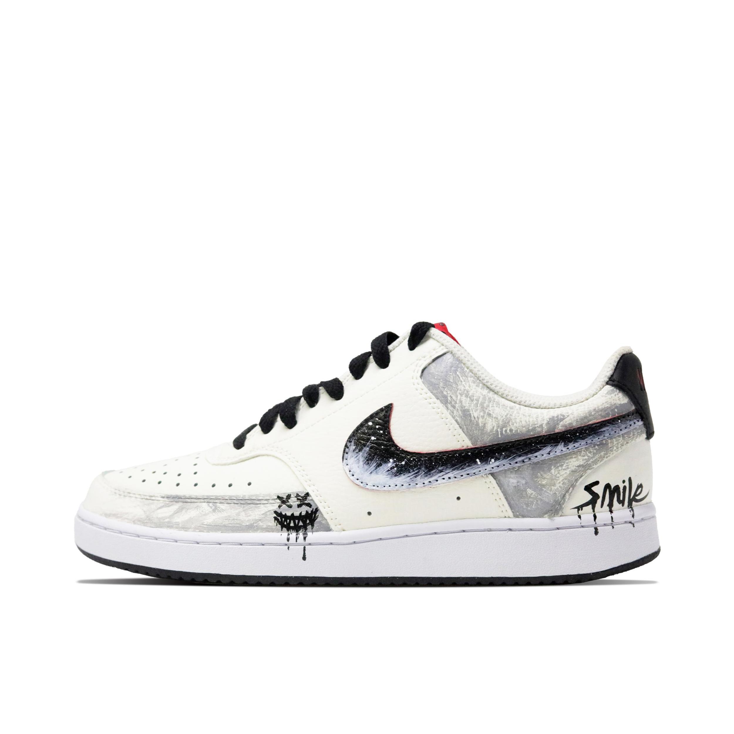 推荐商品：【定制球鞋】 Nike Court Vision 1 板鞋 防水美式简约防滑减震复古 墨迹虚无