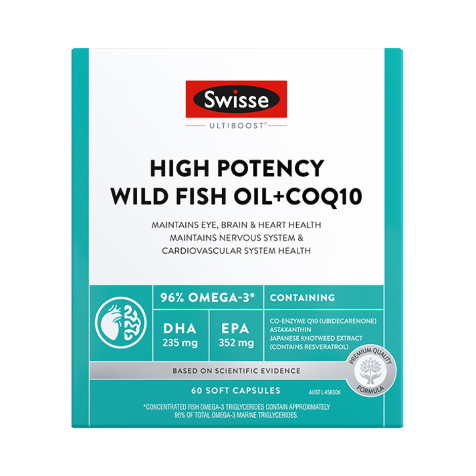 推荐商品：Swisse/斯维诗 高纯鱼油辅酶Q10胶囊 盒装 呵护心脑