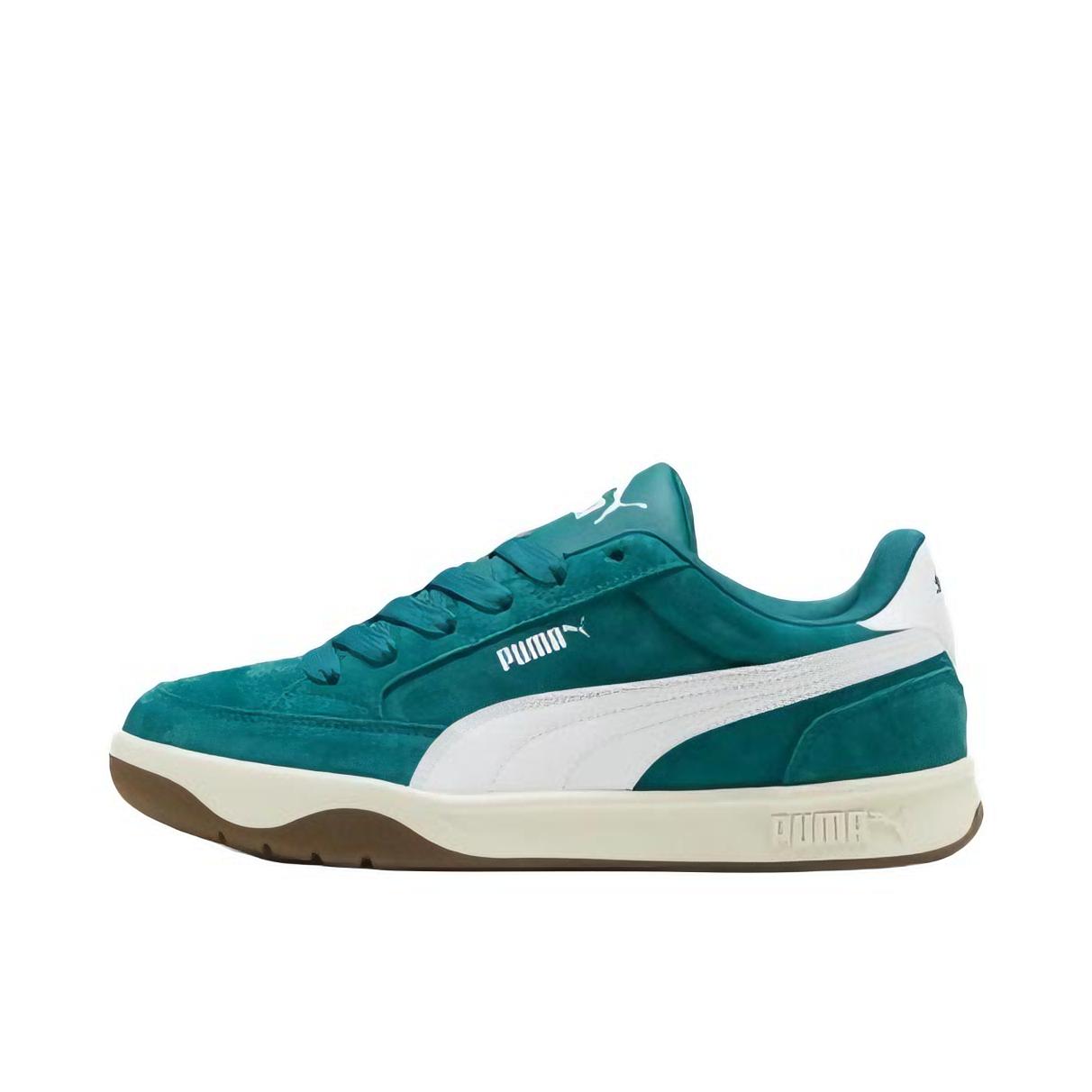 推荐商品：Puma/彪马 PARK LT 板鞋 复古打孔休闲低帮 绿宝石色/白色