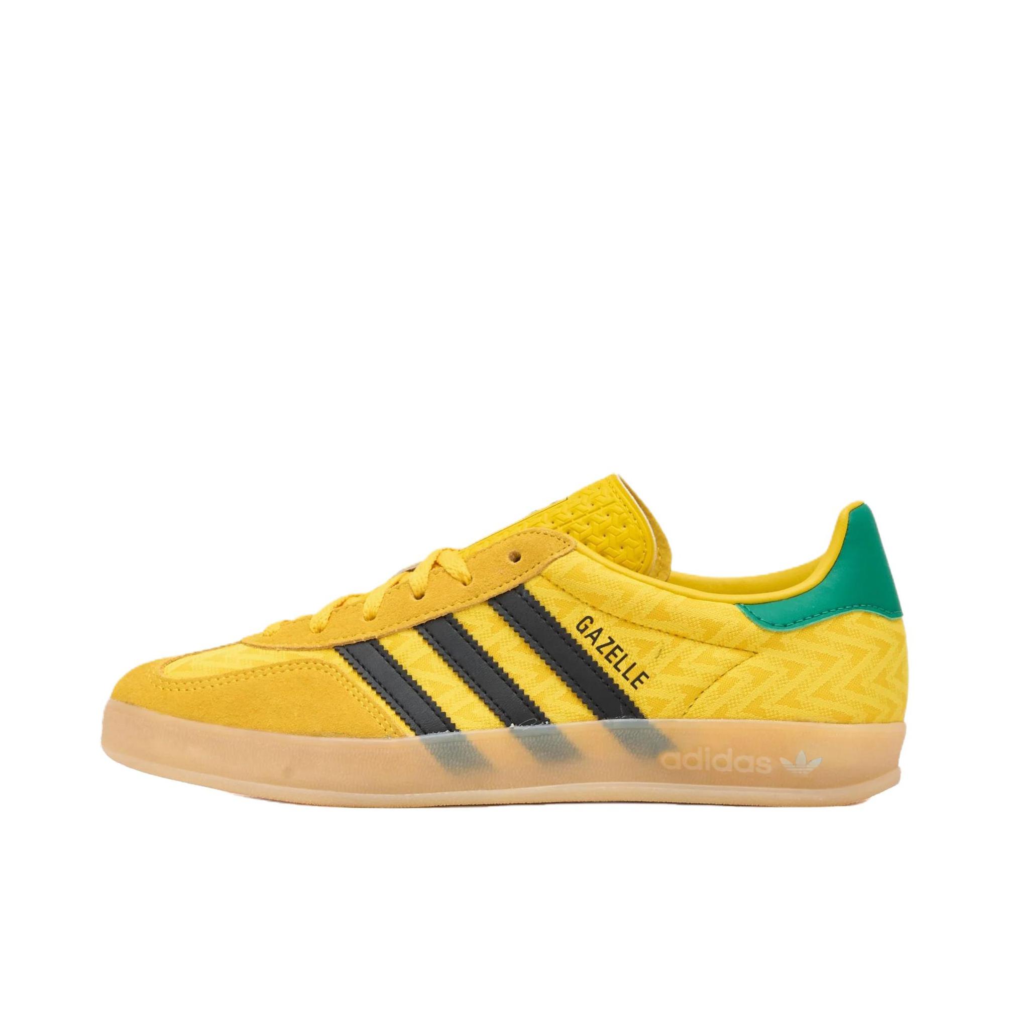推荐商品：adidas Originals Gazelle Indoor T头鞋 德训鞋 板鞋 舒适缓震防滑耐磨绒面革复古 女款/黄色 