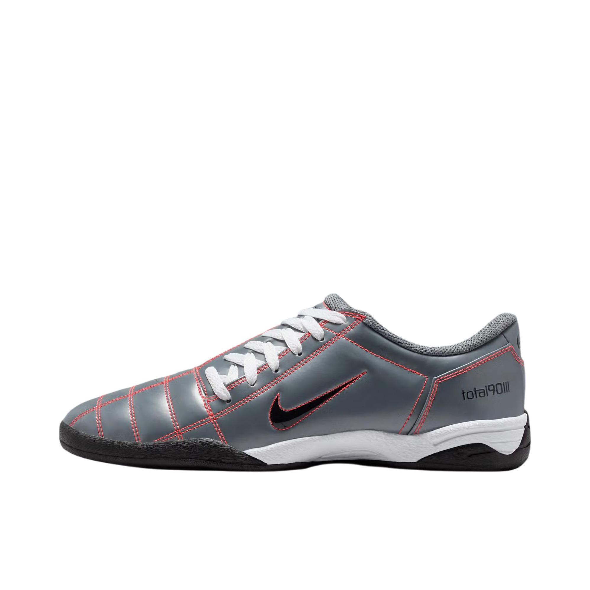 推荐商品：Nike Total 90 III IC/IN 中端 平底 室内 舒适耐磨 足球鞋 烟灰色/黑色/亮深红/白色