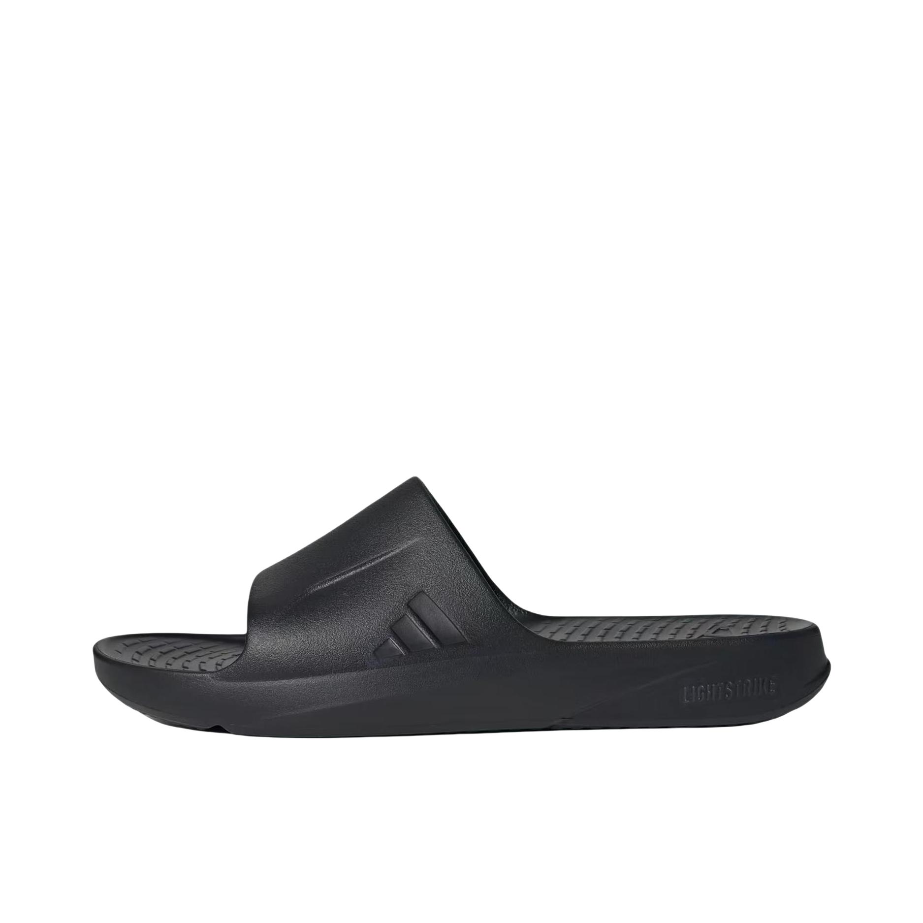 推荐商品：adidas LIGHTSHIFT SLIDES 拖鞋 柔软舒适厚底低跟一字 黑色