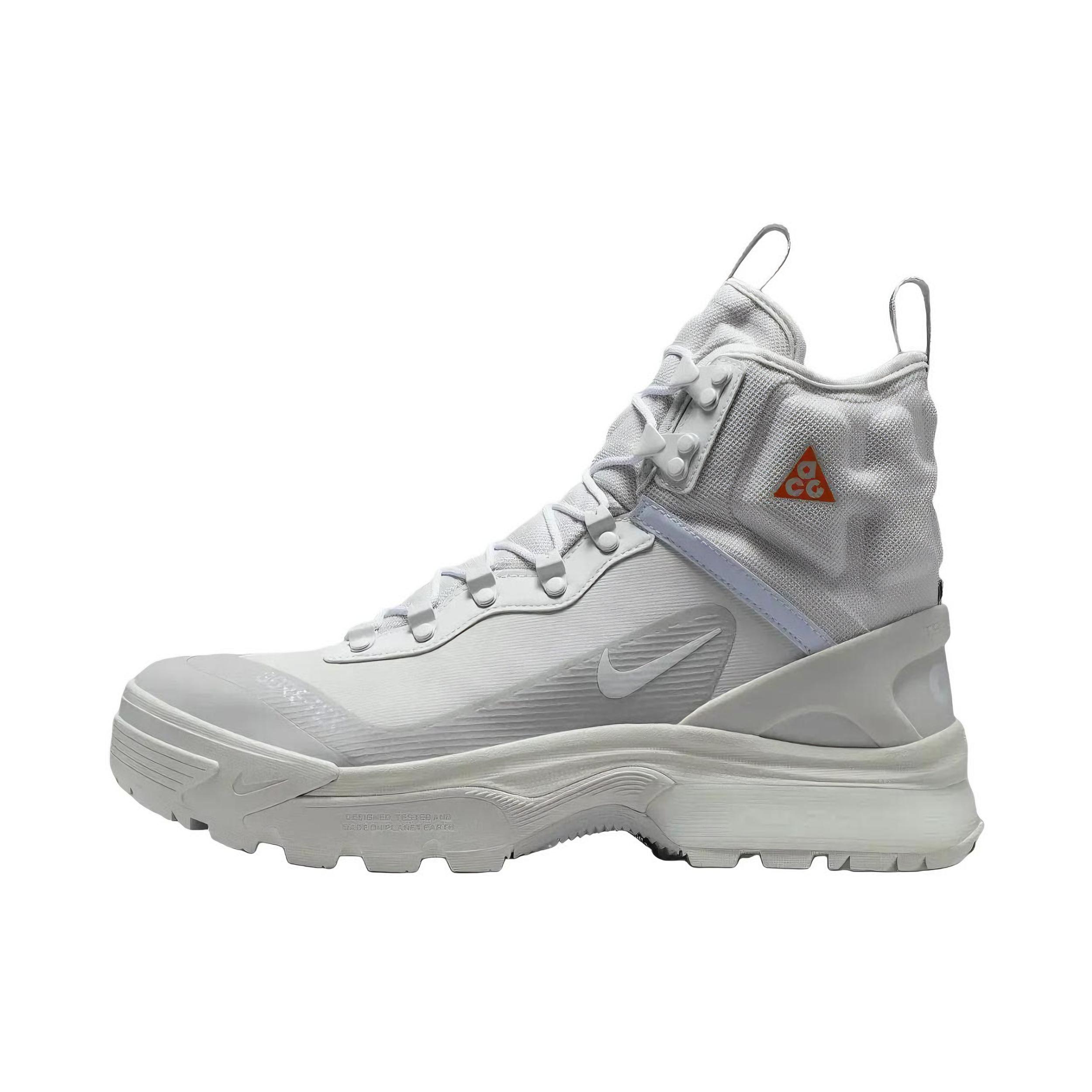 推荐商品：Nike  ACG Air Zoom Gaiadome 减震 防滑耐磨 舒适透气 防水  户外鞋 雾灰色/白金色/银色/醒目橙
