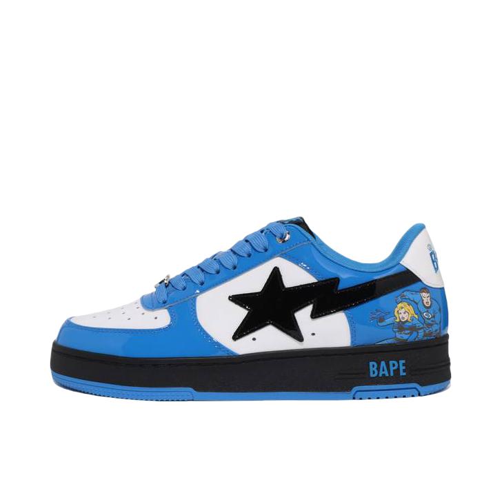 推荐商品：Bape Sta 板鞋 拼接舒适皮革防滑耐磨系带圆头时尚简约复古百搭牛皮压纹平跟徽标星星图案 FW25 STA联名/蓝色