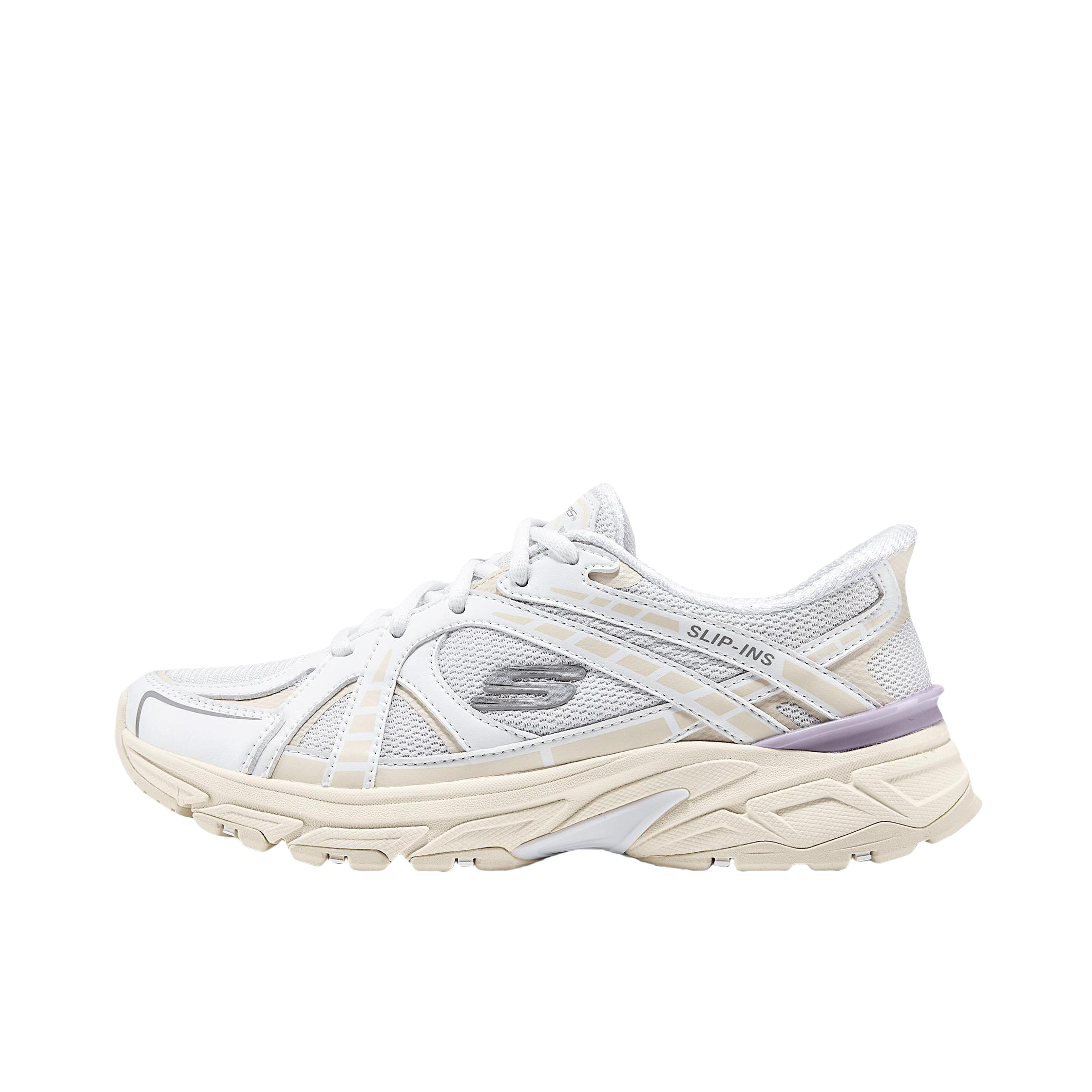 推荐商品：Skechers/斯凯奇 SPORT WOMENS 复古 低帮 系带 舒适 老爹鞋 女款/乳白色