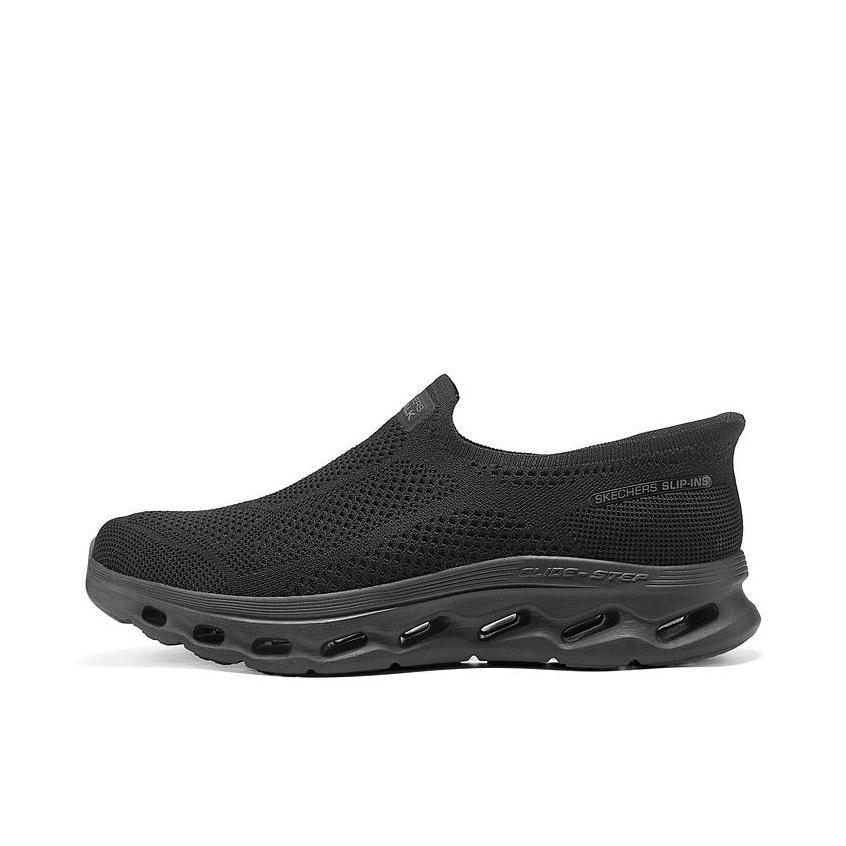 推荐商品：Skechers/斯凯奇 GO WALK 低帮 舒适缓震 防滑耐磨 透气 圆头 套脚 橡胶 潮流百搭 一脚蹬 运动休闲鞋 全黑色
