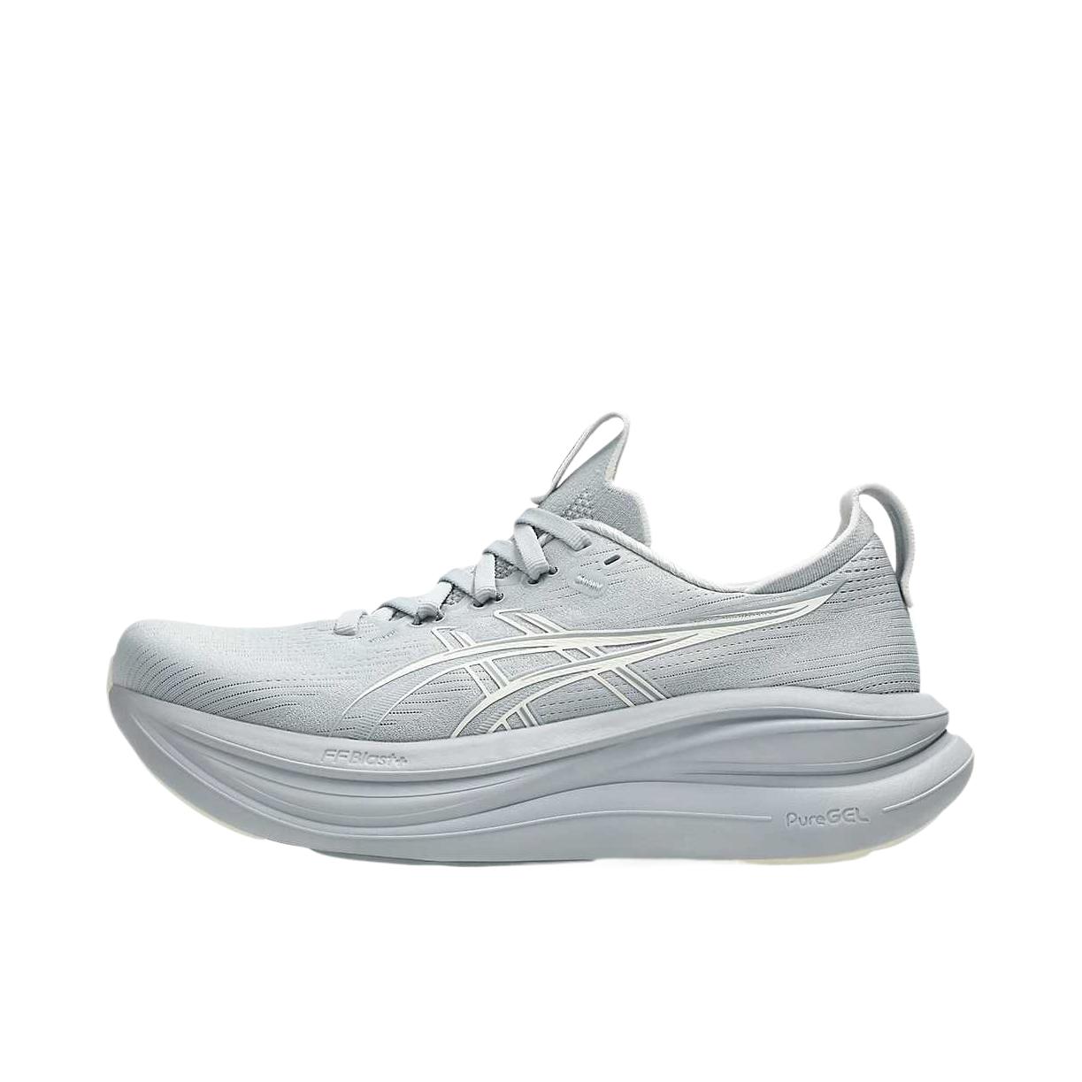 推荐商品：Asics/亚瑟士 GEL-NIMBUS 28 跑鞋 百搭时尚舒适圆头减震回弹夜跑轻便贴合支撑网面抓地慢跑缓冲缓震马拉松训练防滑冬季稳定竞速增高通勤鞋 皮埃蒙特灰/奶油色