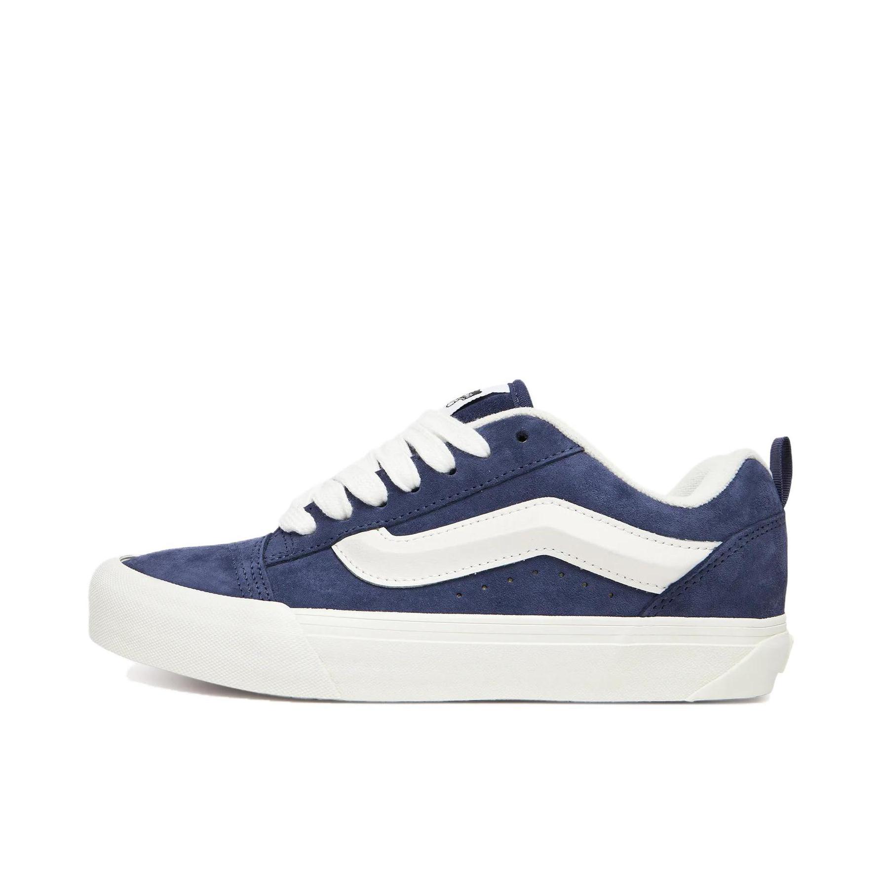 推荐商品：Vans/范斯 Knu-Skool 板鞋 面包鞋 滑板鞋 复古美式时尚防水支撑贴合圆头 女款/蓝色/白色