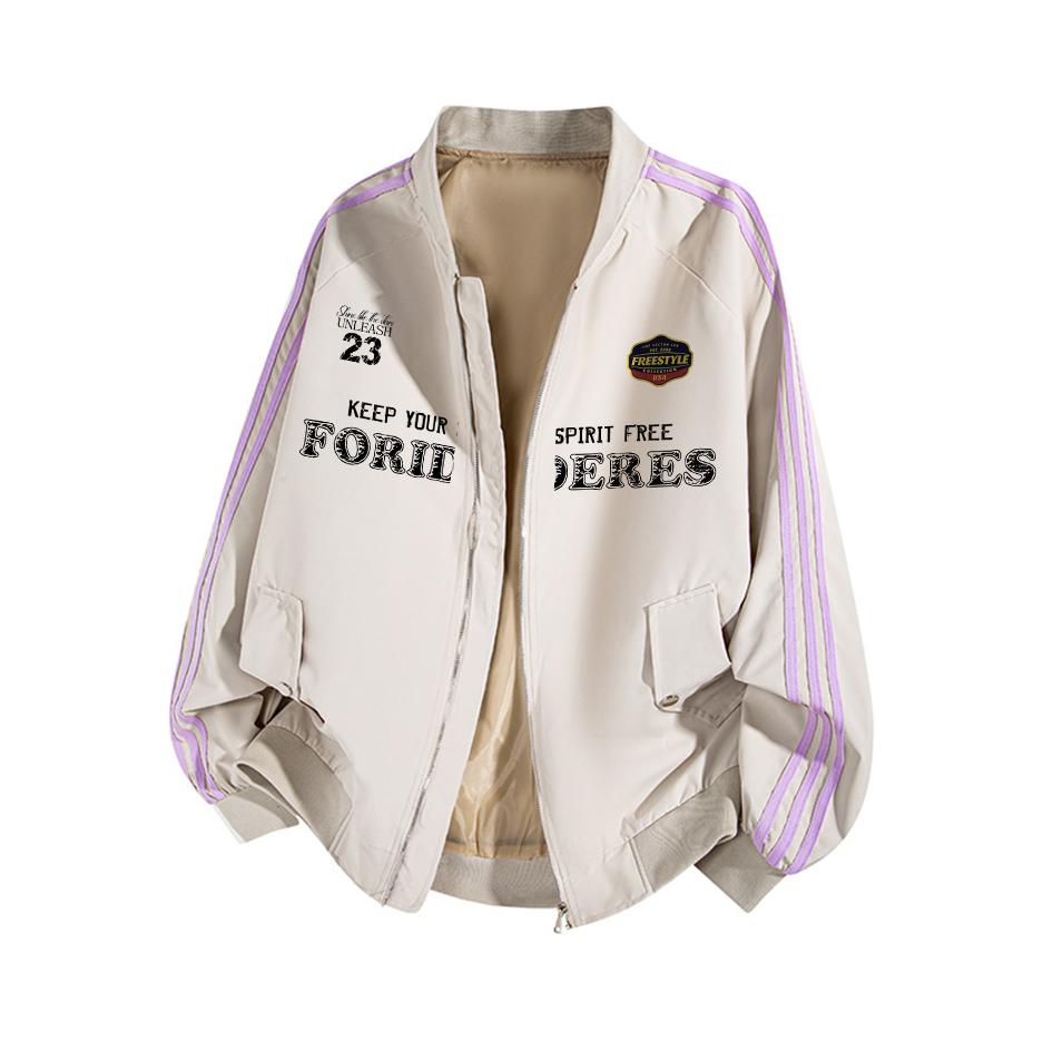 推荐商品：Forider  加棉加厚美式复古学院风条纹棉服 男女同款 FOR8951YH60175YF 米杏/升级款