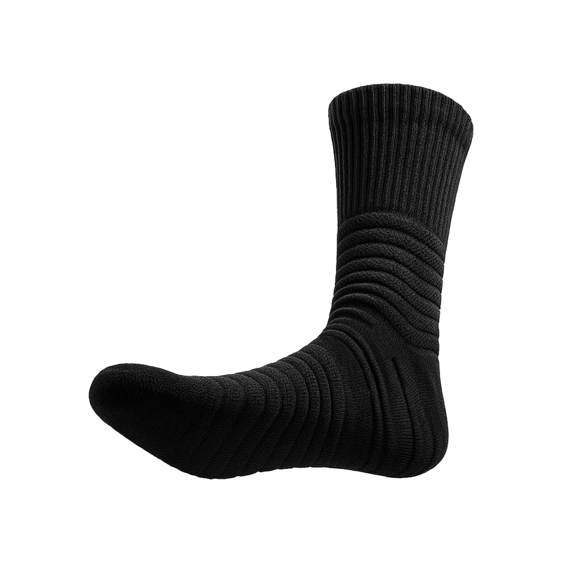 推荐商品：乐兜 简约条纹防滑耐磨缓震运动毛巾底长筒袜