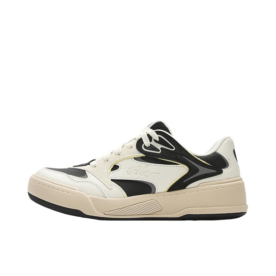 推荐商品：FILA/斐乐 FOGLIA 板鞋 简约复古休闲个性包裹性减震轻便情侣 女款/古白色/黑色