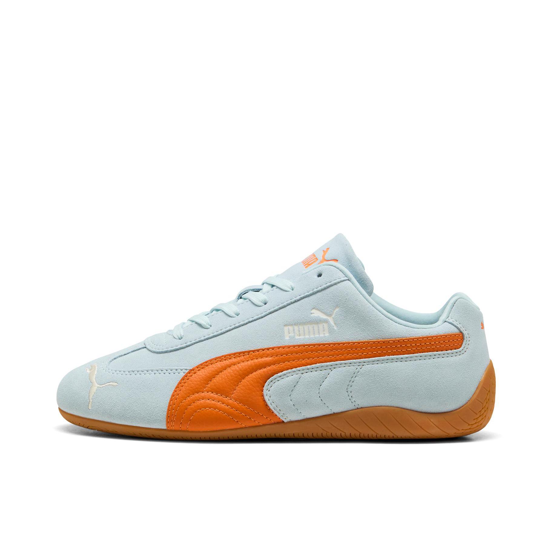推荐商品：【单依纯同款】 Puma/彪马 Speedcat 运动休闲鞋 防滑耐磨薄底赛车风做旧T头鞋 海洋玻璃色/橙橘色