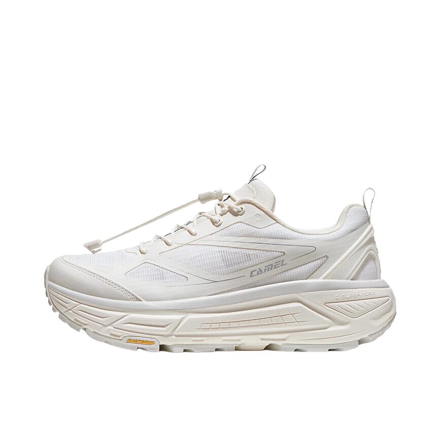 推荐商品：骆驼 风速3.0 户外鞋 越野跑鞋 休闲网面透气增高防滑缓震慢跑厚底减震 女款/象牙白/沙粒灰