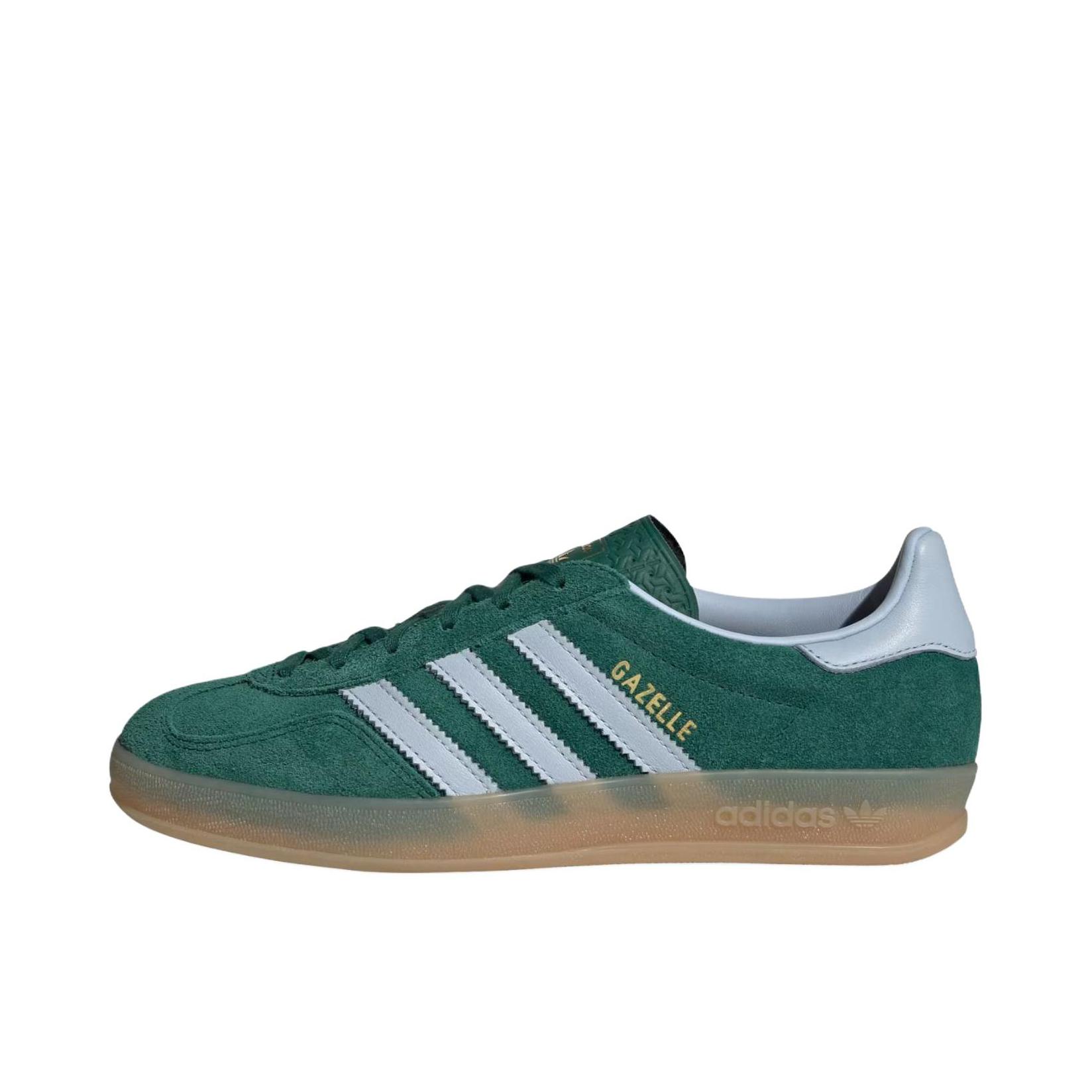 推荐商品：adidas Originals Gazelle Indoor T头鞋 德训鞋 板鞋 舒适缓震防滑耐磨绒面革复古 深绿色/蓝色/金色