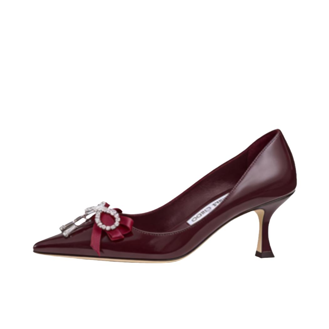 推荐商品：Jimmy Choo AURIA 70 高跟鞋 舒适潮流时尚休闲 深梅洛酒红色/水晶色
