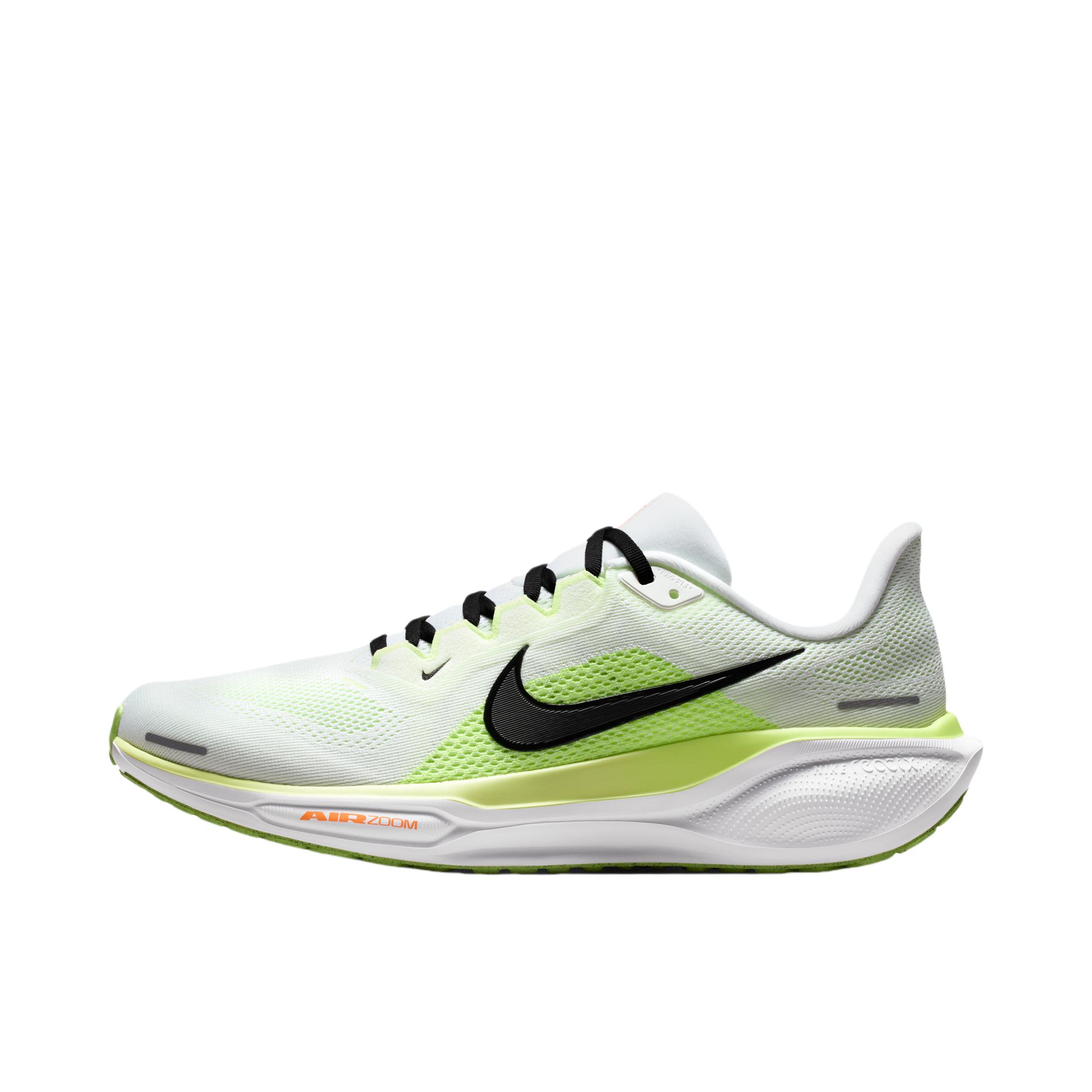 推荐商品：Nike Air Zoom Pegasus 41 飞马 跑鞋 ReactX泡绵缓震透气轻便回弹训练防滑马拉松短跑支撑贴合耐用 白色/黑色/荧光冰黄/微黄绿/荷兰橙/山峰白