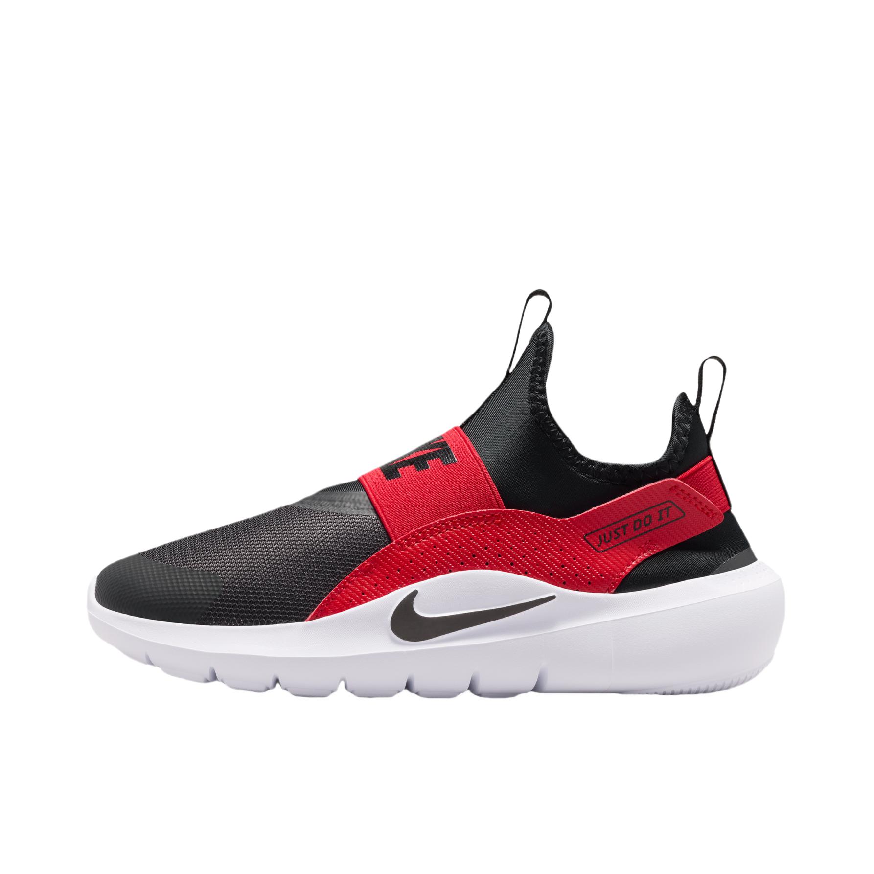 推荐商品：Nike Flex Runner 4 跑鞋 一脚蹬易穿脱贴合训练支撑 大童/大学红/黑色/白色